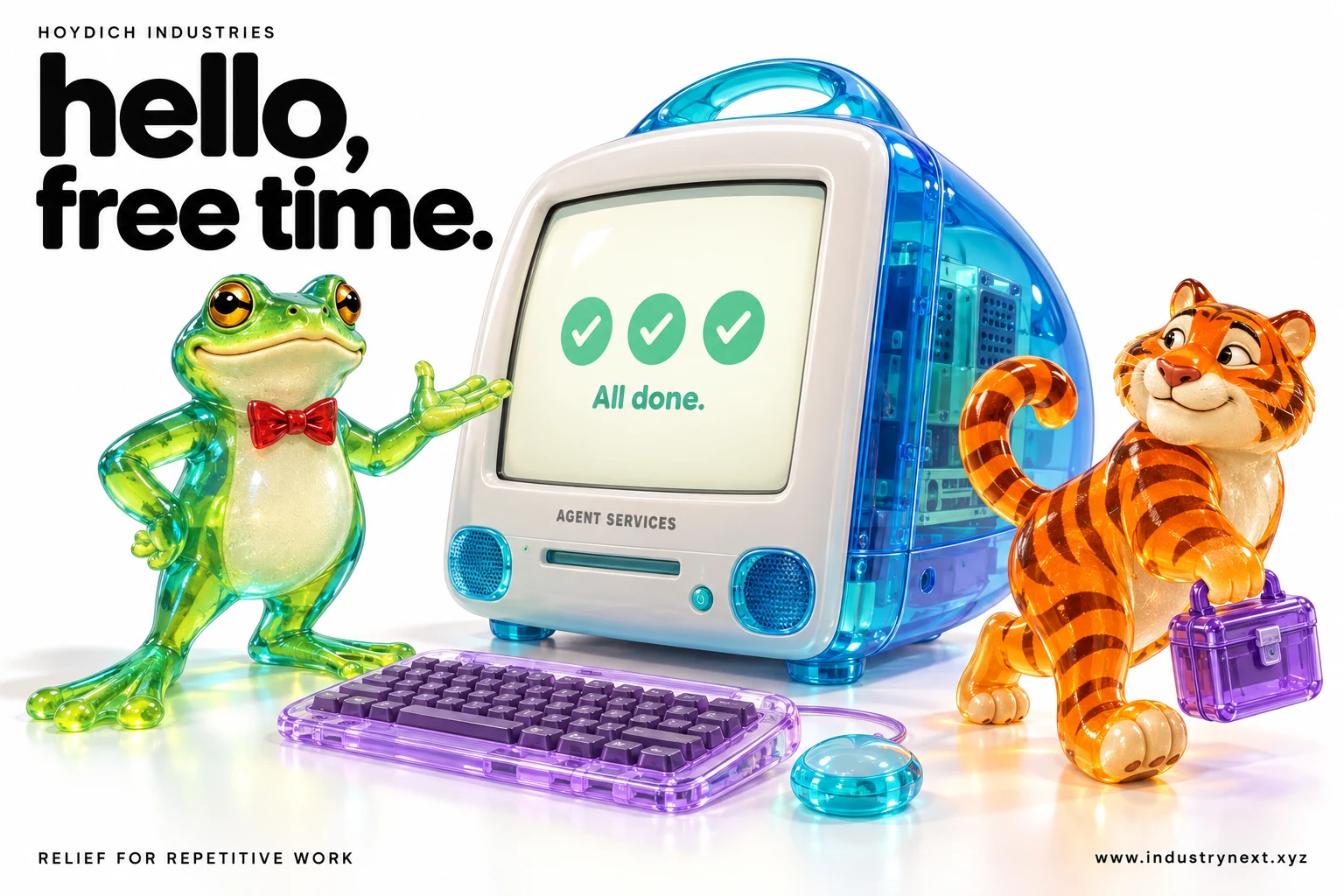 Hello, Free Time — Hoydich Industries campaign artwork.